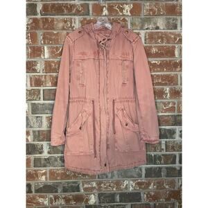American Eagle Outfitters Jacket Utility Hooded Full Zip Mauve Women's Size S
